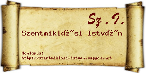 Szentmiklósi István névjegykártya