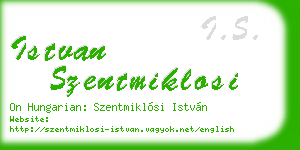 istvan szentmiklosi business card