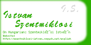 istvan szentmiklosi business card